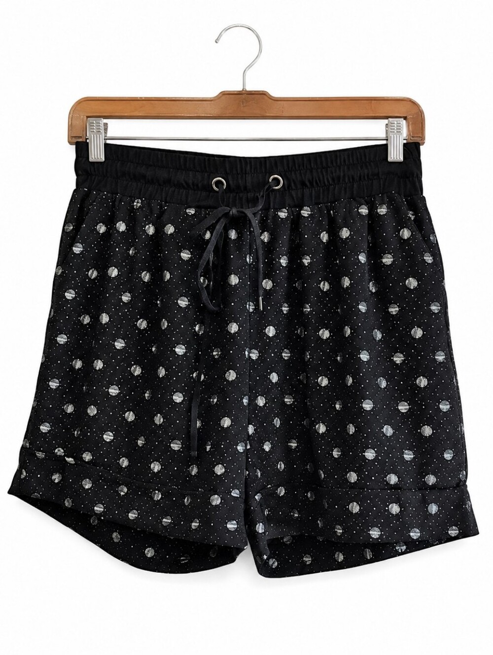 Zac & Rachel Size Small Black Polka Dot Pull-On Shorts Women's Elastic Waist